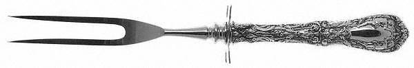 Paris (Sterling, 1900, No Monograms) Small Carving Fork W/Sterling Guard