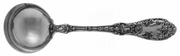 Paris (Sterling, 1900, No Monograms) Round Bowl Soup Spoon (Bouillon)