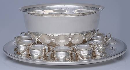 Paul Revere (Silverplate, Hollowware) 14 Pc Punch Set (Pun, Punt, 12 Punc1)