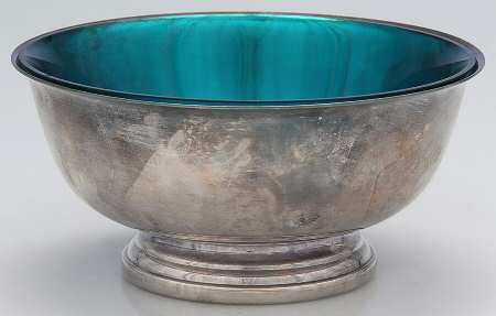 Paul Revere Bowls (Silverplate, Hollowware) 6" Paul Revere Bowl & Blue Glass Liner