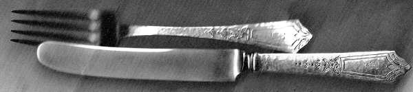 Pattern A (Sterling, 1912, No Monograms) Old French Hollow Knife with Bolster