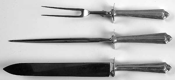 Plymouth (Sterling, 1911) Large 3-Piece Roast Carving Set w/ Stainless Blade