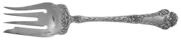 Poppy (Sterling, 1902) Small Solid Cold Meat Serving Fork