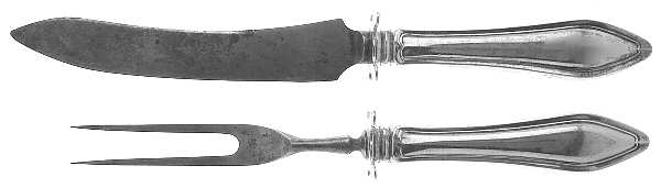 Portsmouth (Sterling, 1918, No Monograms) Small Stainless Blade 2-Piece Steak Carving Set
