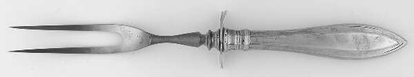 Portsmouth (Sterling, 1918, No Monograms) Small Steak Carving Fork with Stainless Prongs