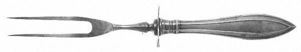 Portsmouth (Sterling, 1918, No Monograms) Small Steak Carving Fork with Stainless Prongs