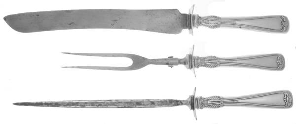 Princess Louise (Silverplate, 1881) Large 3-Piece Roast Carving Set w/ Stainless Blade