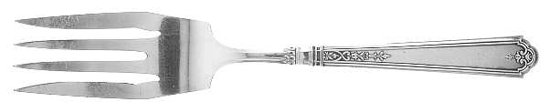 Princess Patricia (Sterling, 1926, No Monos) Medium Solid Cold Meat Serving Fork