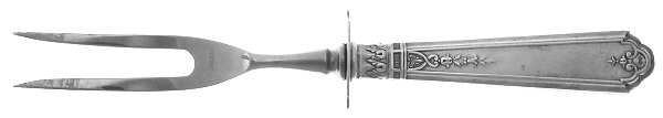 Princess Patricia (Sterling, 1926, No Monos) Small Carving Fork W/Sterling Guard