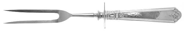 Princess Patricia (Sterling, 1926, No Monos) Lg Carving/Roast Fork-Stn Prong w/Sterling Guard
