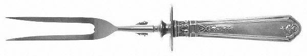Princess Patricia (Sterling, 1926, No Monos) Large Stainless-Prong Roast Carving Fork