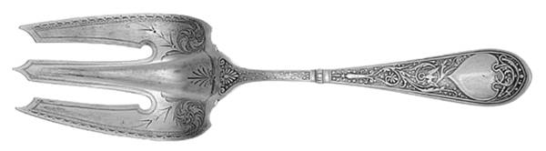 Raphael (Sterling, 1875) Small Fish Serving Knife, Bright Cut Solid Piece