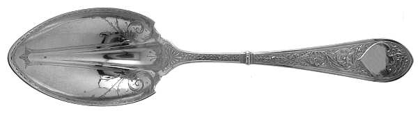 Raphael (Sterling, 1875) Bright Cut Solid Pudding Spoon