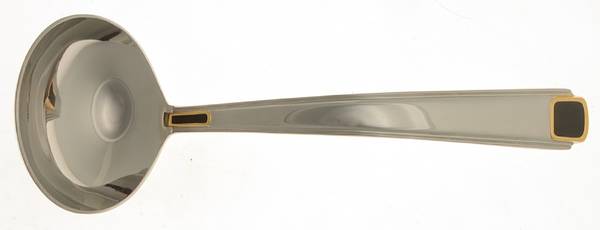 Regalia Court-Onyx (Stainless, Gold Accent) Solid Gravy Ladle
