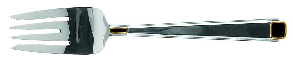 Regalia Court-Onyx (Stainless, Gold Accent) Medium Solid Cold Meat Serving Fork