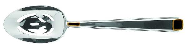 Regalia Court-Onyx (Stainless, Gold Accent) Pierced Tablespoon (Serving Spoon)