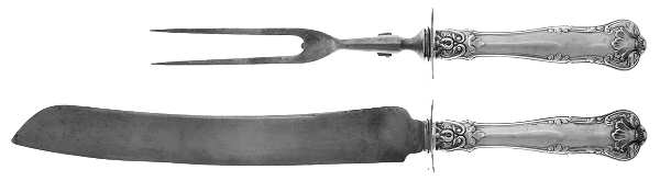Regent (Silverplate, 1902-1903) Large 2-Piece Roast Carving Set w/Stainless Blade
