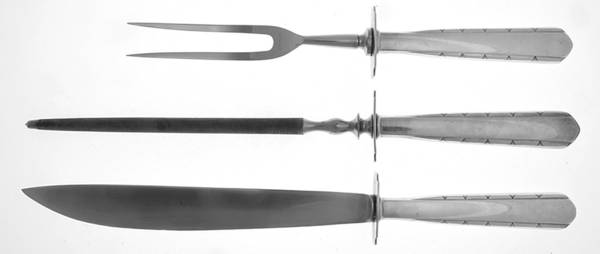 Remembrance (Silverplate, 1930) Large 3-Piece Roast Carving Set w/ Stainless Blade