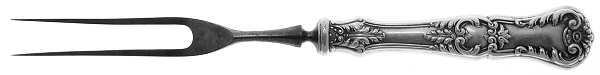 Richmond (Silverplate, 1897) Small Steak Carving Fork with Stainless Prongs