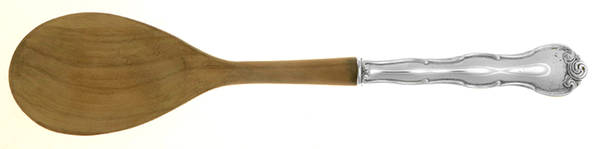 Rondo (Sterling, 1951, No Monograms) Salad Serving Spoon Wooden Bowl