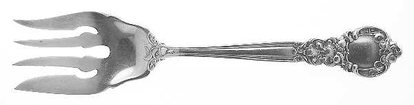 Royal Oak (Sterling, 1902, No Monograms) Medium Solid Cold Meat Serving Fork