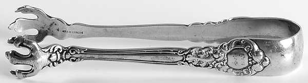 Royal Oak (Sterling, 1902, No Monograms) Large Sugar Tongs