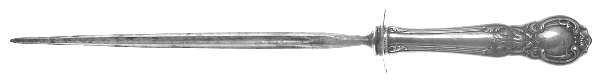 Royal Oak (Sterling, 1902, No Monograms) Large Steel Rod Knife Sharpener