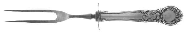 Royal Oak (Sterling, 1902, No Monograms) Small Carving Fork W/Sterling Guard