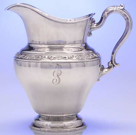 Rose Scroll (Sterling, Hollowware) Sterling Water Pitcher