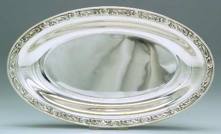 Rose Scroll (Sterling, Hollowware) 11" Bread Tray
