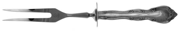Rose Tiara (Sterling, 1963) Small Steak Carving Fork with Stainless Prongs