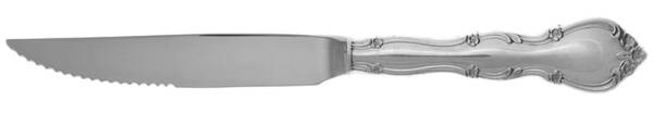 Rose Tiara (Sterling, 1963) Steak Knife Individual Hollow, Serrate HC