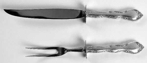 Rose Tiara (Sterling, 1963) Small Steak 2-Piece Carving Set w/Stainless Blade