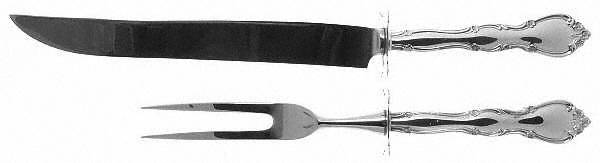 Rose Tiara (Sterling, 1963) Large 2-Piece Roast Carving Set w/ Stainless Blade