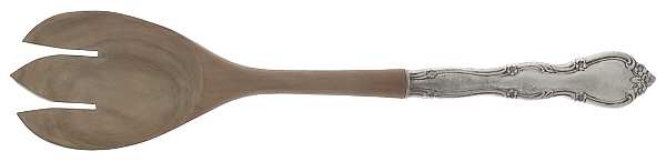 Rose Tiara (Sterling, 1963) Salad Serving Fork with Wooden Prongs