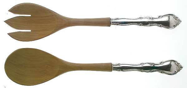 Rose Tiara (Sterling, 1963) Wooden Bowl 2-Piece Salad Set