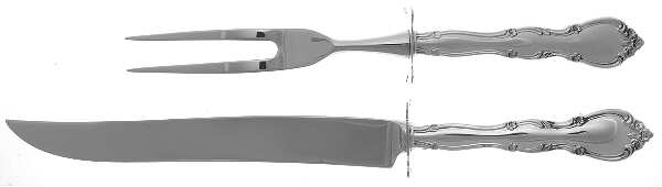 Rose Tiara (Sterling, 1963) Large 2-Piece Roast Carving Set w/Stainless Blade