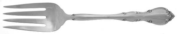 Rose Tiara (Sterling, 1963) Medium Solid Cold Meat Serving Fork