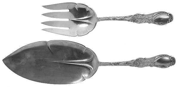 Rouen (Sterling, 1892) 2 Piece Large Solid Fish Serving Set