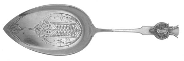 Saxon Stag (Coin, 1855) Large Solid Bright Cut Pie Knife