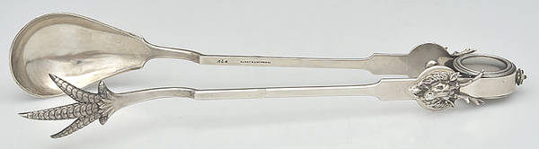 Saxon Stag (Coin, 1855) Large Ice Serving Tongs