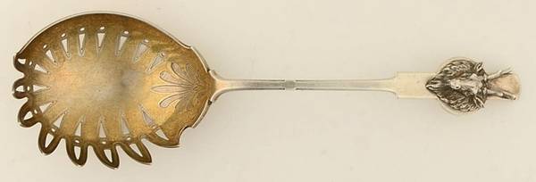 Saxon Stag (Coin, 1855) Macaroni Server Bright Cut