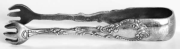 Saxony (Silverplate, 1891, No Monograms) Sugar Tongs