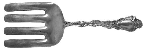 Saxony (Silverplate, 1891, No Monograms) Large Solid Asparagus Serving Fork