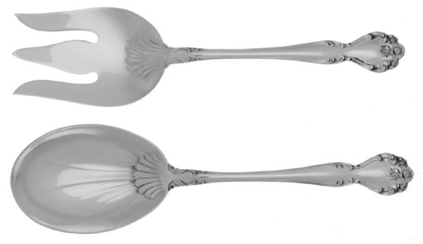Secret Garden (Sterling, 1959, No Monograms) (2 Pc) Solid Salad Set