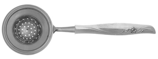 Sea Rose (Sterling, 1958, No Monograms) Tea Strainer Overcup Serving-Stainless Bowl HC