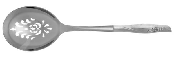 Sea Rose (Sterling, 1958, No Monograms) Casserole Spoon with Pierced Stainless Bowl HC