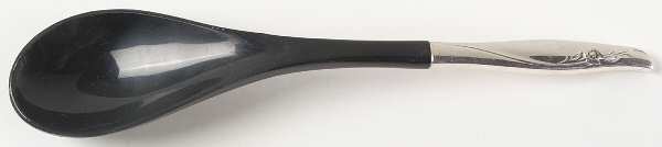 Sea Rose (Sterling, 1958, No Monograms) Salad Serving Spoon with Plastic Bowl