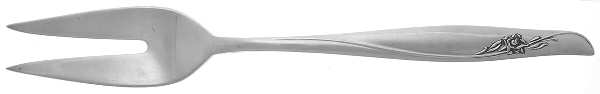 Sea Rose (Sterling, 1958, No Monograms) Medium Solid Cold Meat Serving Fork