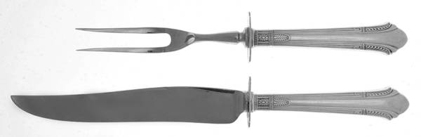 Shamrock V (Sterling, 1931) 2 Piece Small Carving Set W/ Sterling Guard